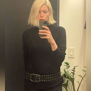 Black and silver hip belt